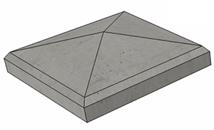 Chapiteau béton gris 40x40cm 4 versants